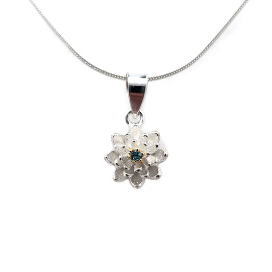 Blue Topaz Lily Necklace