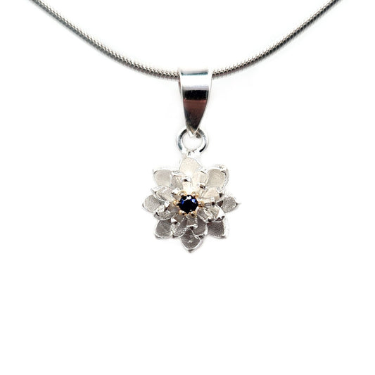 Blue Sapphire Lily Necklace