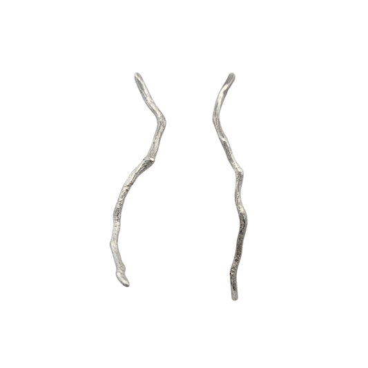 Sterling Silver Root Earrings
