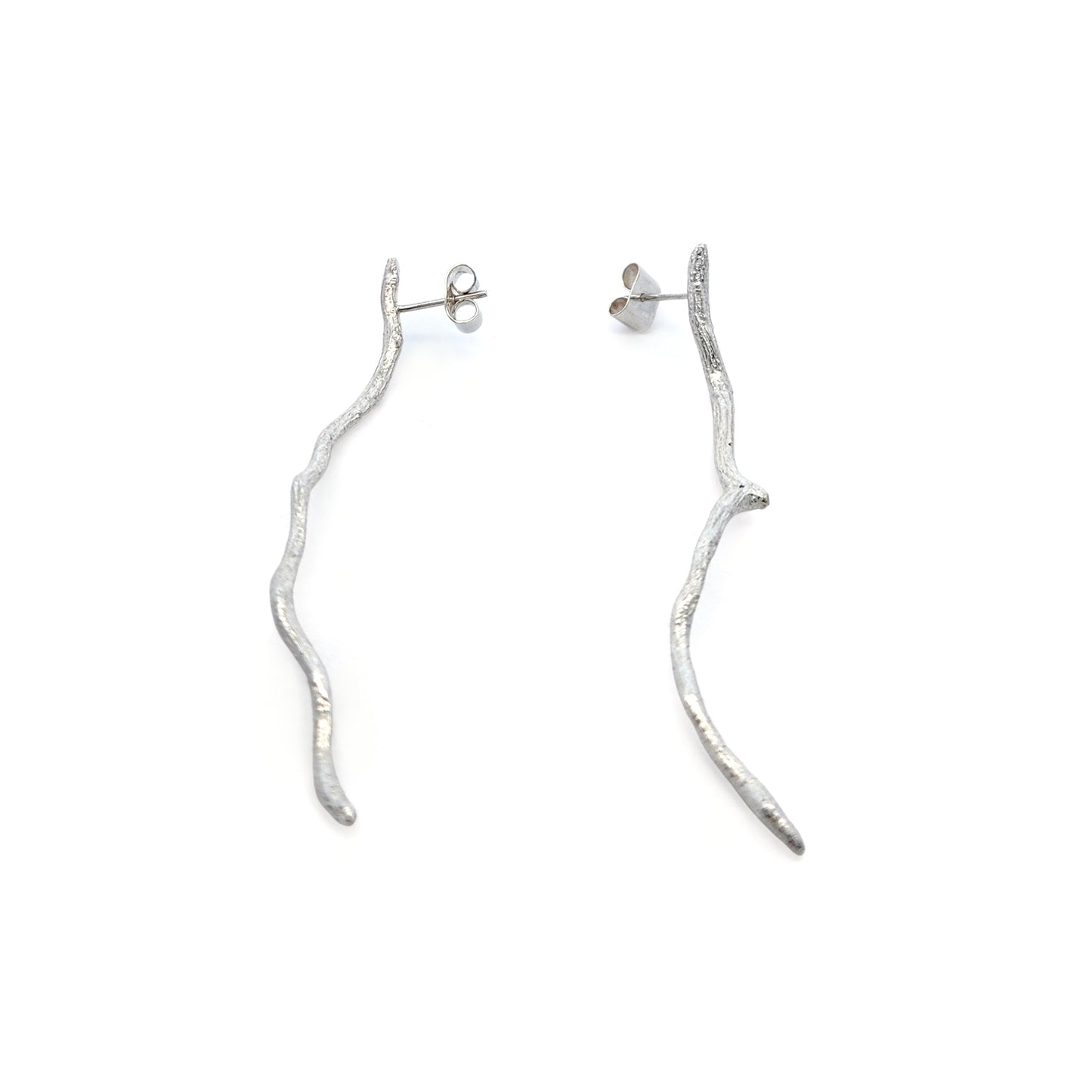 Sterling Silver Root Earrings