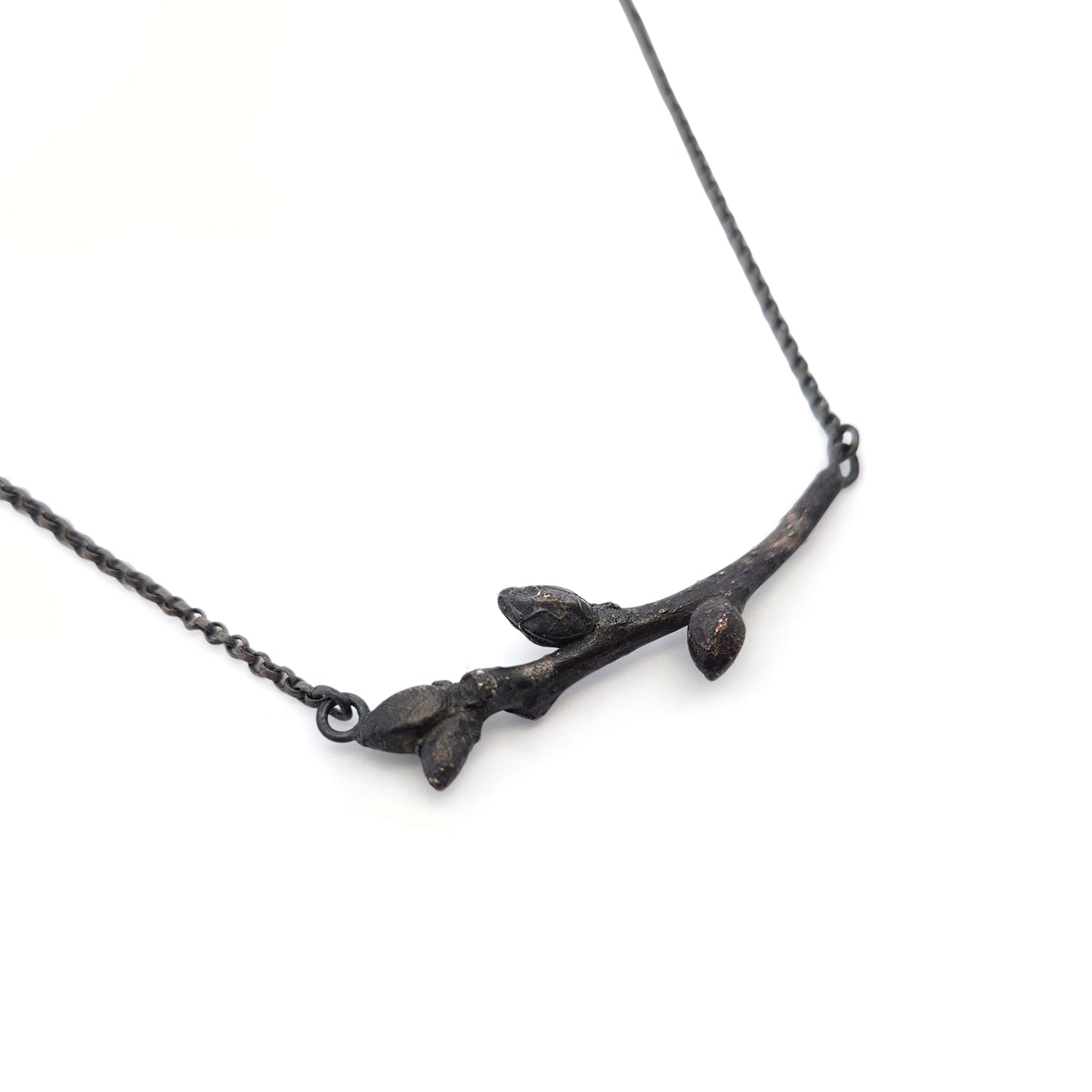 Oxidized Silver Garry Oak Bud Necklace