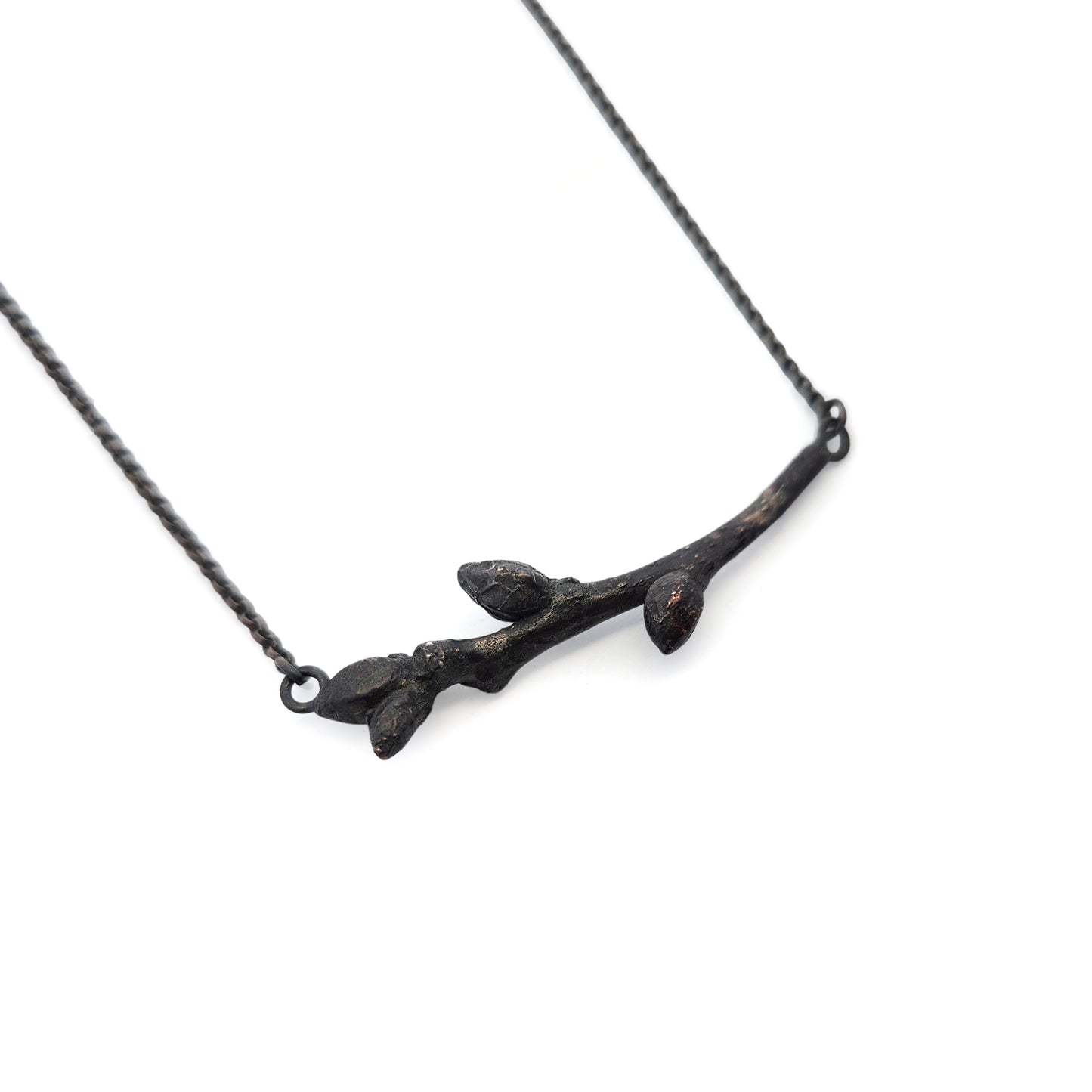 Oxidized Silver Garry Oak Bud Necklace
