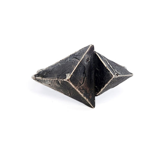 Oxidized Silver Multi-Finger Large Triangles Ring