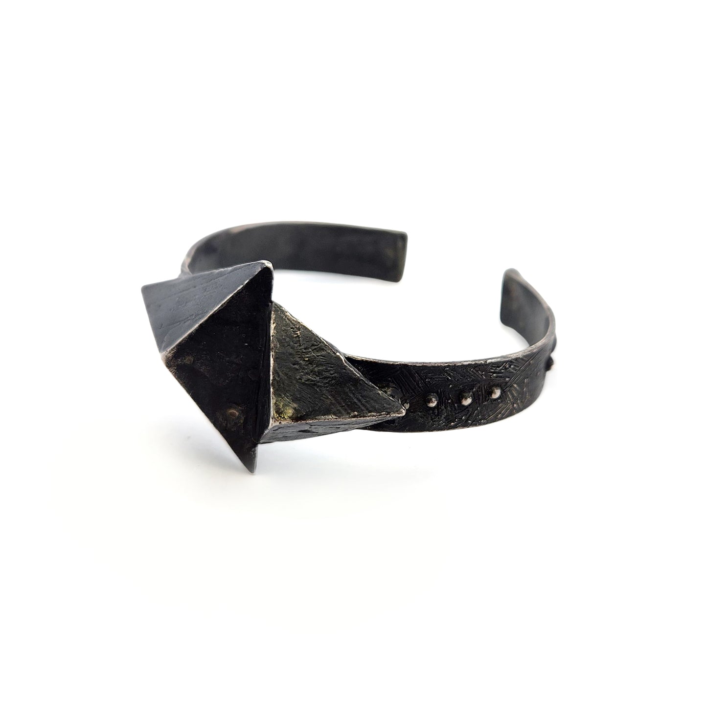 Medium Oxidized Silver Triangles Cuff Bracelet