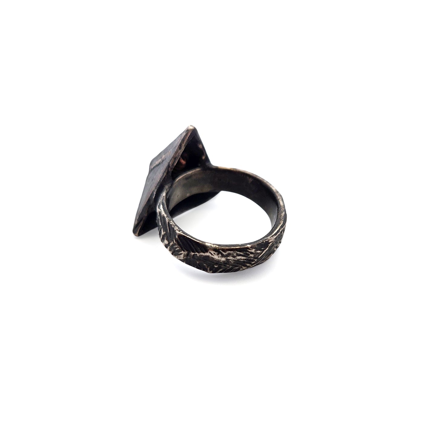 Oxidized Silver Small Pyramid Ring