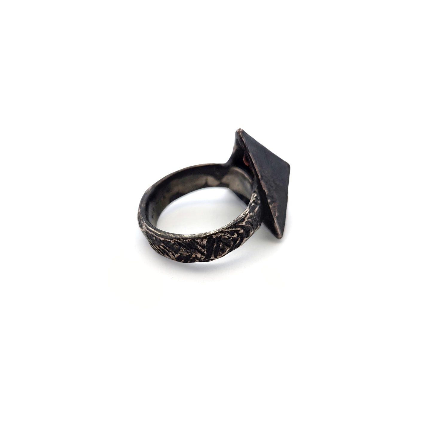 Oxidized Silver Small Pyramid Ring