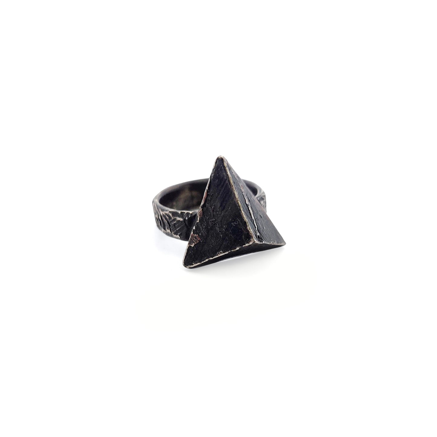 Oxidized Silver Small Pyramid Ring