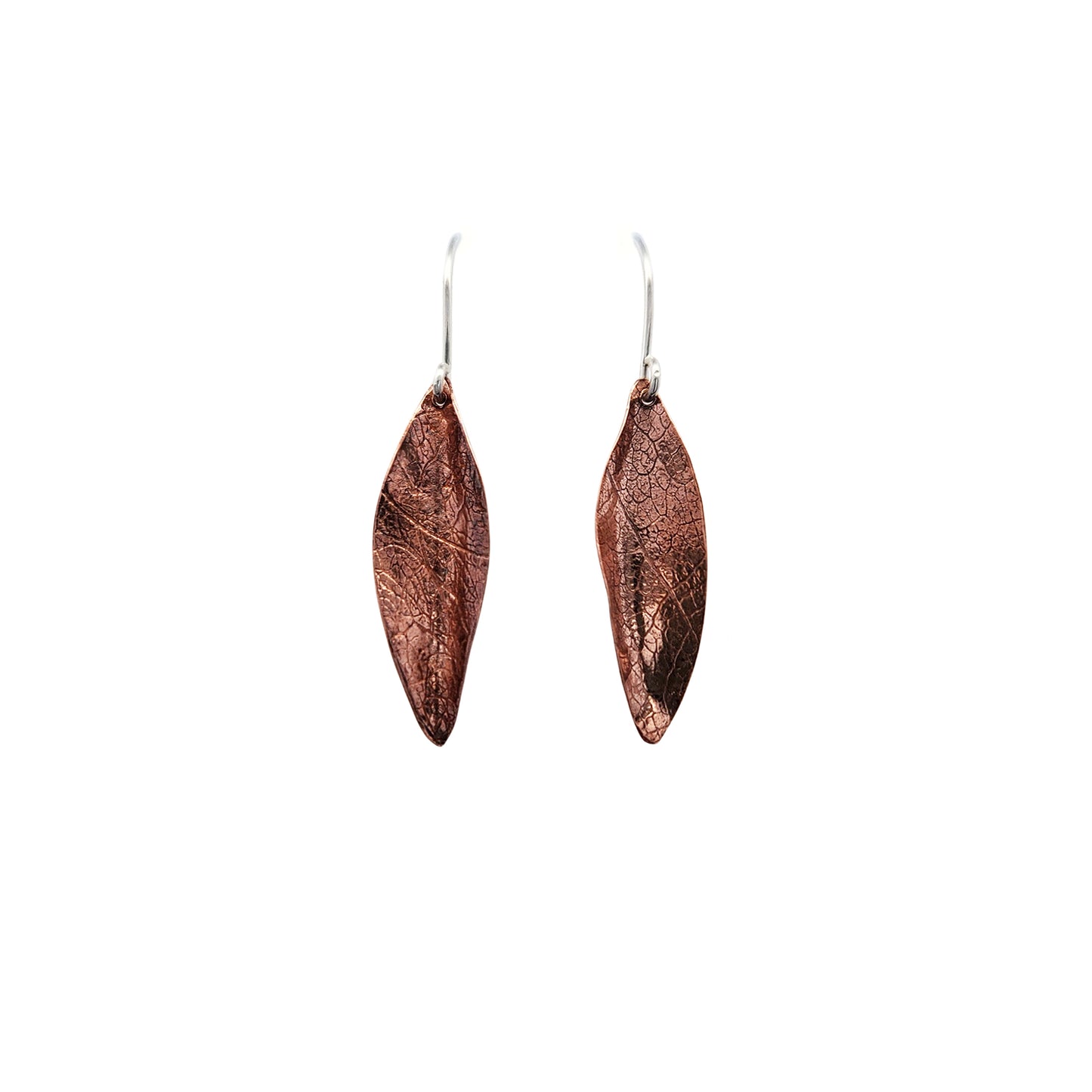 Medium Copper Leaf Earrings