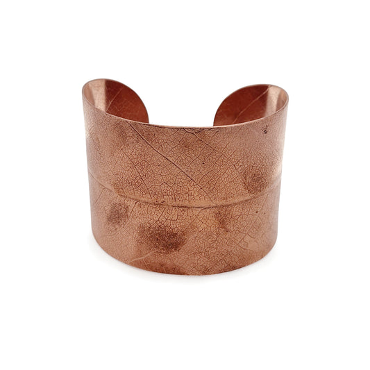 Copper Autumn Leaf Cuff Bracelet