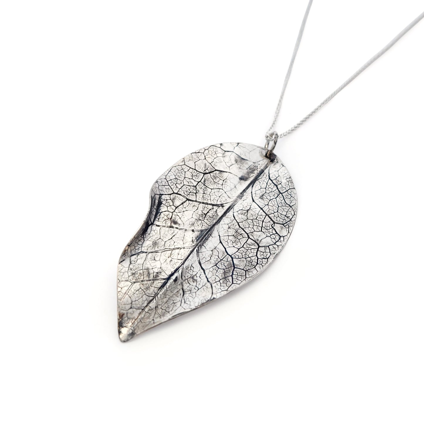 Sterling Silver Spring Leaf Necklace