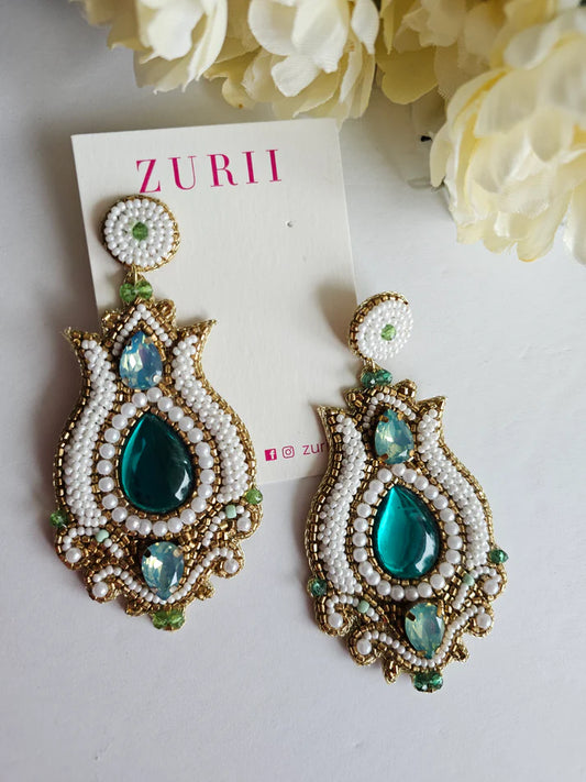 Zeenat Earrings - Hand Embroidered