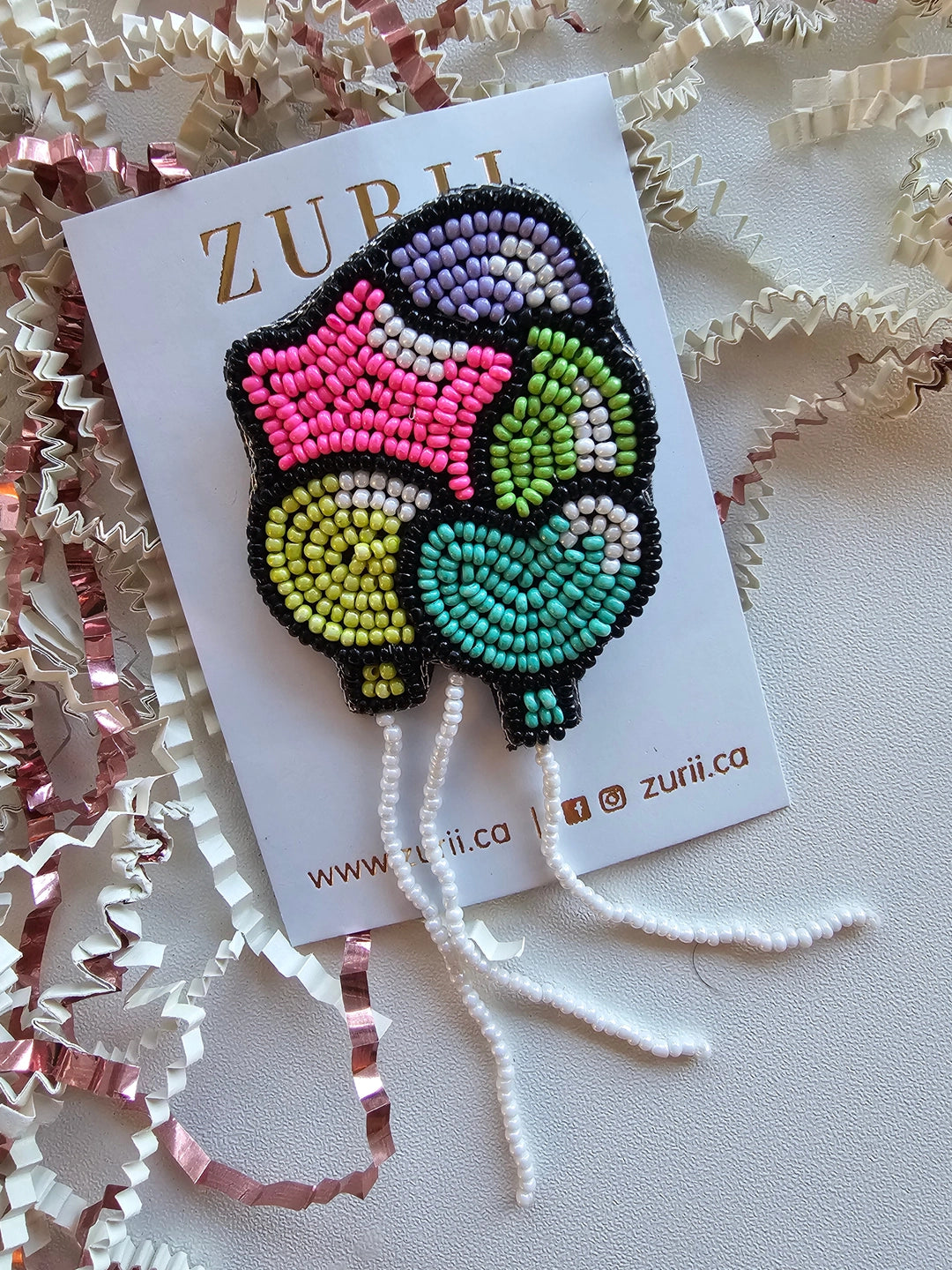 Hand Embroidered Balloon Brooch/Pin