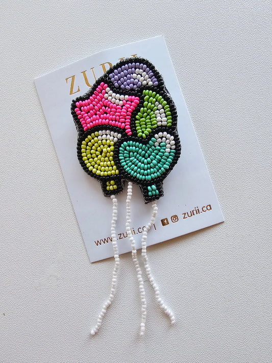 Hand Embroidered Balloon Brooch/Pin