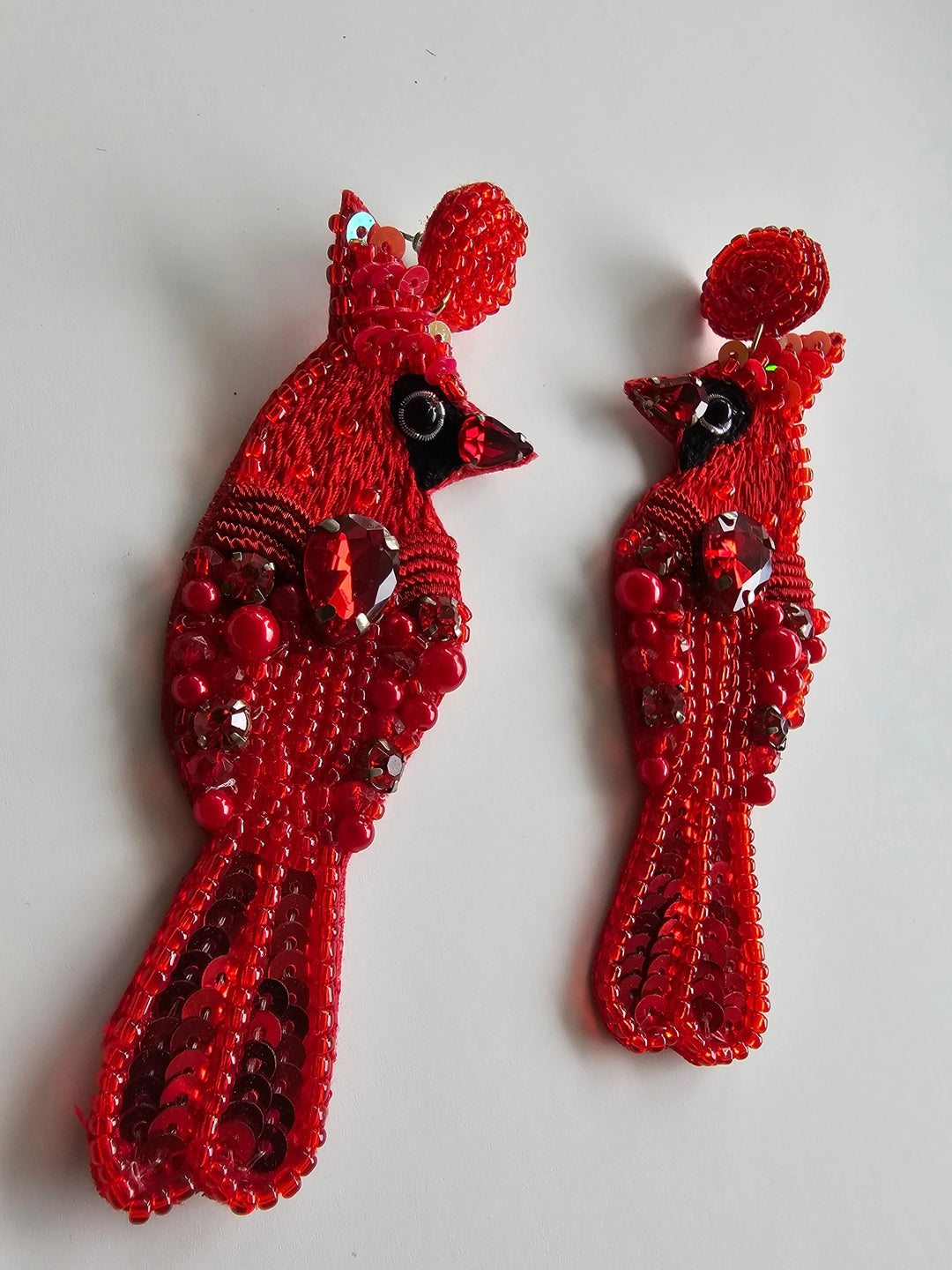 Red Cardinal Bird Earrings