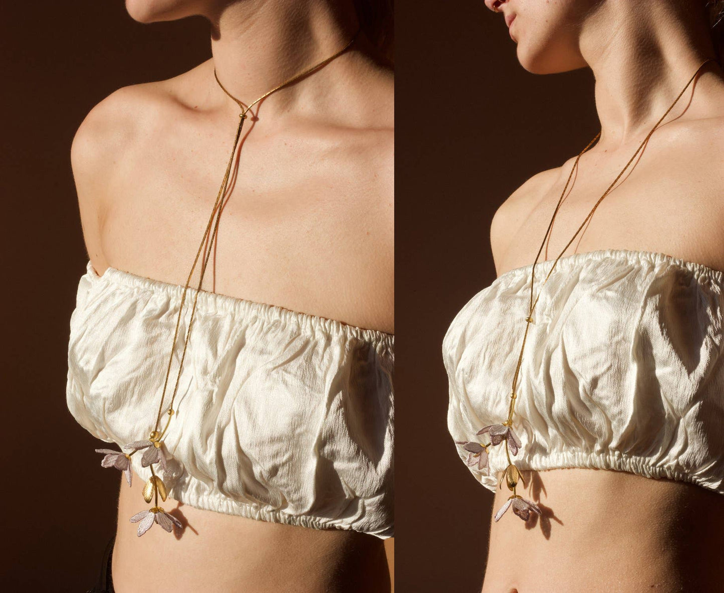 Tiaré Flower Long Lariat Necklace