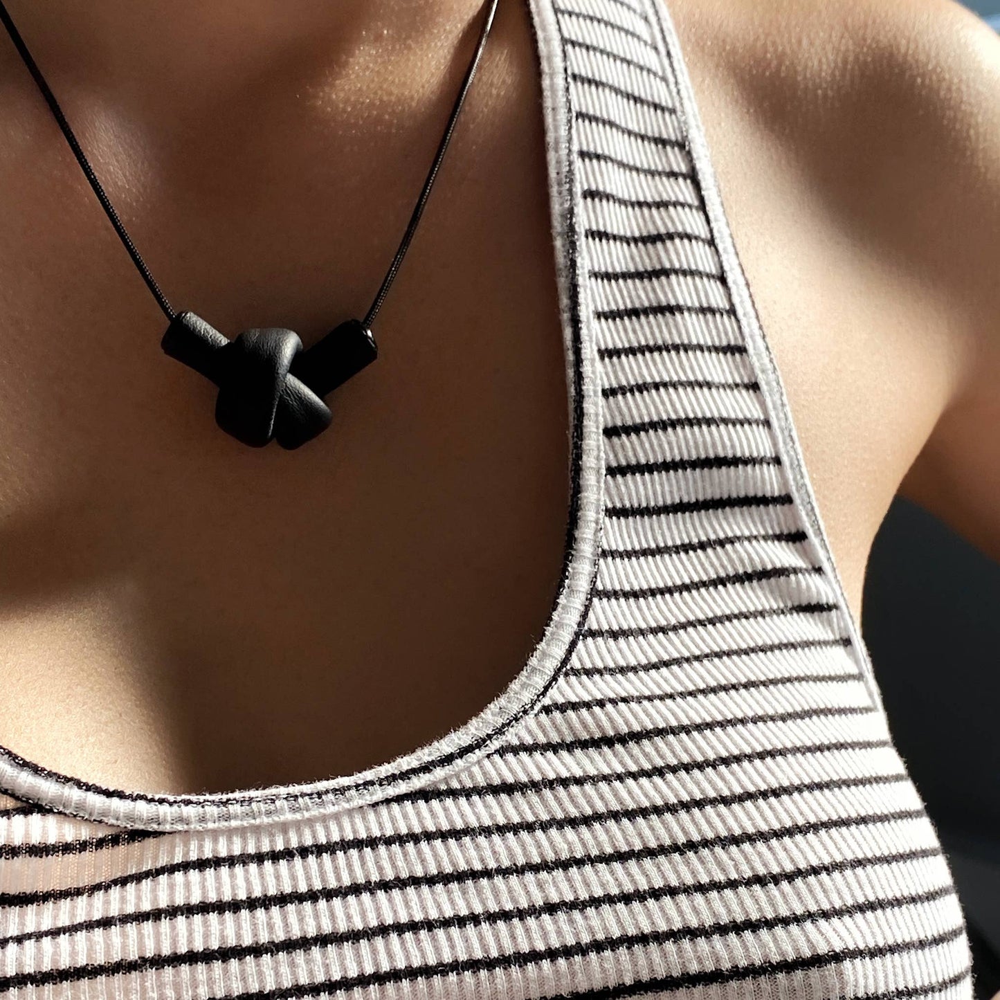 Leather Knot Necklace