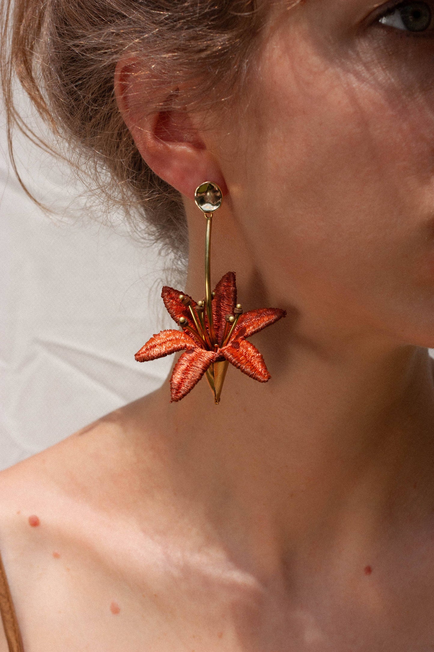 Navy Blue Lilium Earrings