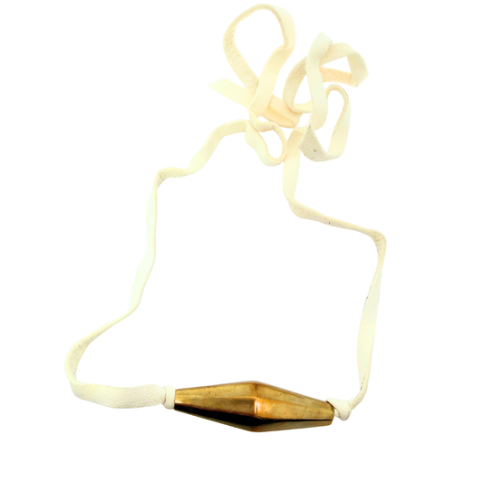 Brass Ivory Leather Necklace