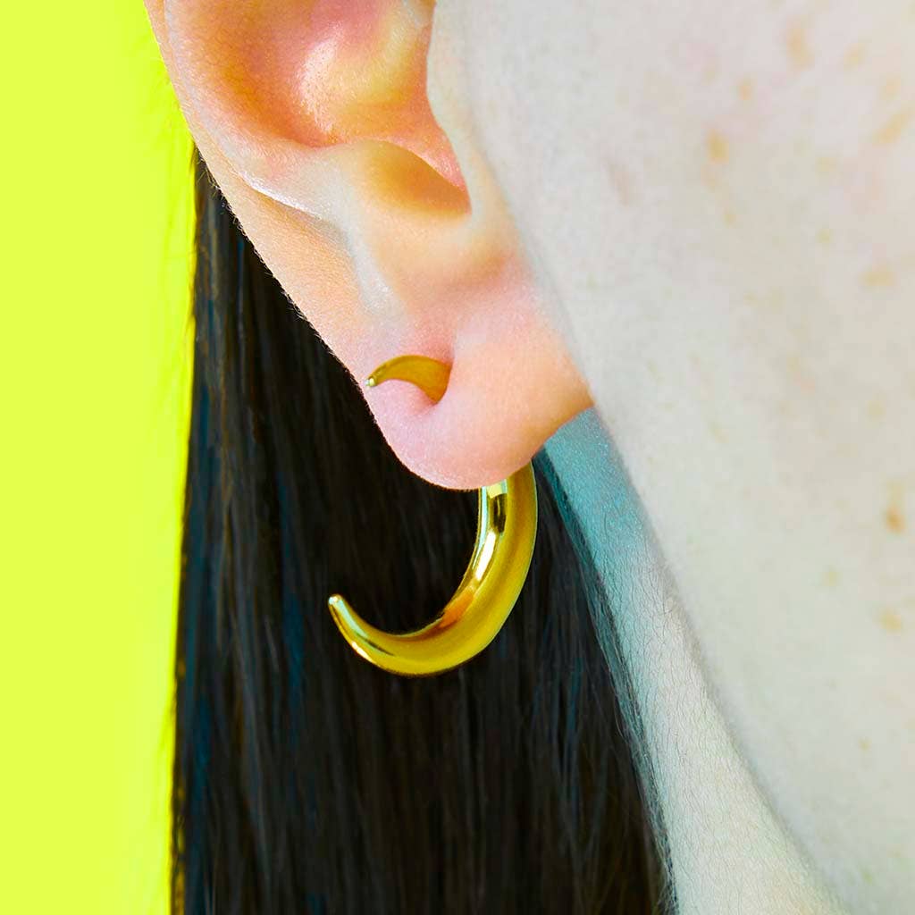 Mini Pierced Moon Earring