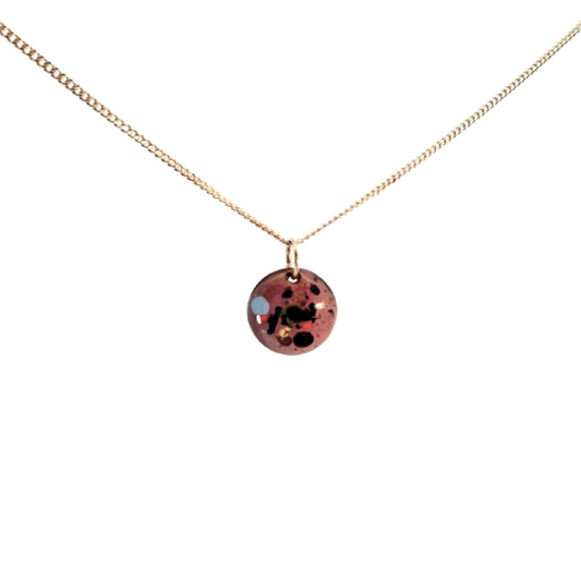 Pink Enamel Confetti Necklace
