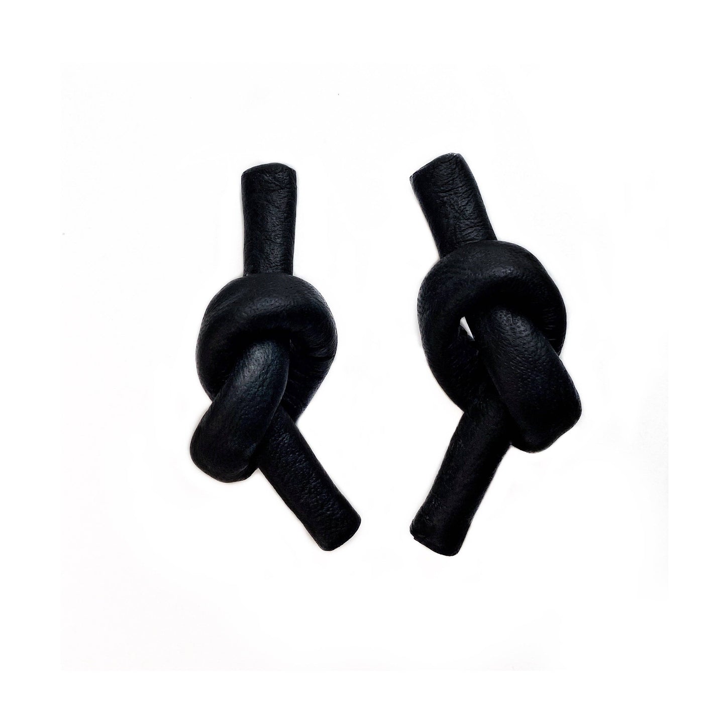 Black Knot Leather Earrings