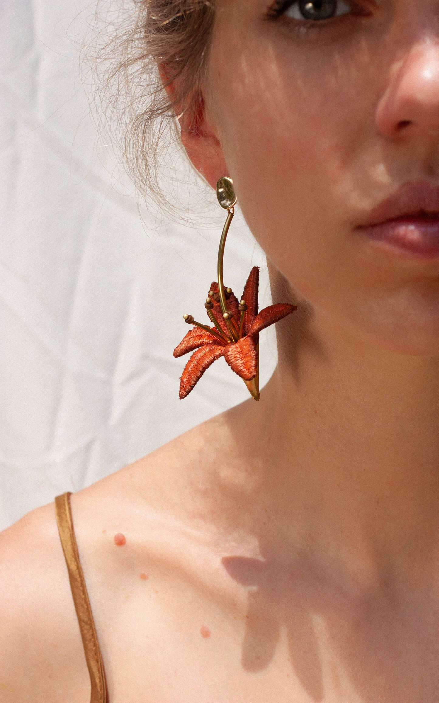 Navy Blue Lilium Earrings