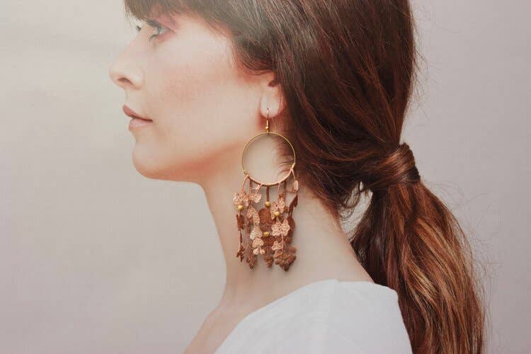 Fringe Floral Statement Earrings