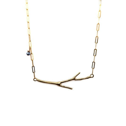 Branch Necklace with Blue Sapphire
