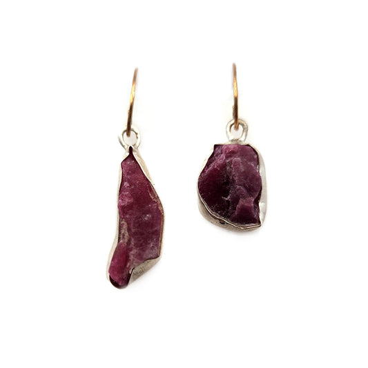 Rough Ruby Earrings
