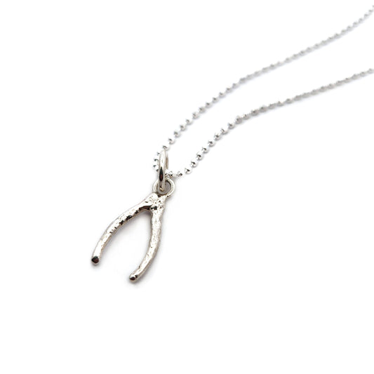 Silver Wishbone Pendant