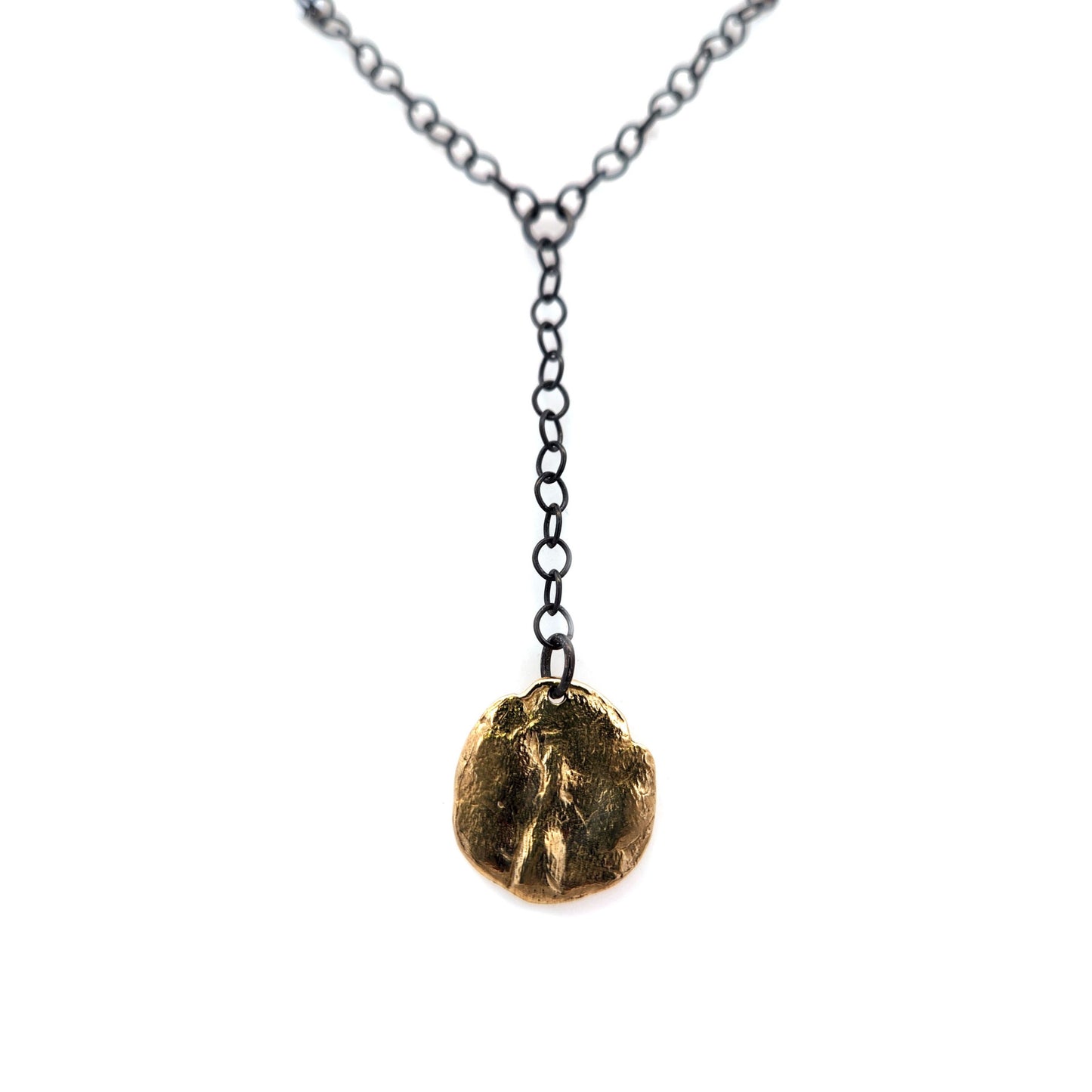 Brass Organic Coin Pendant