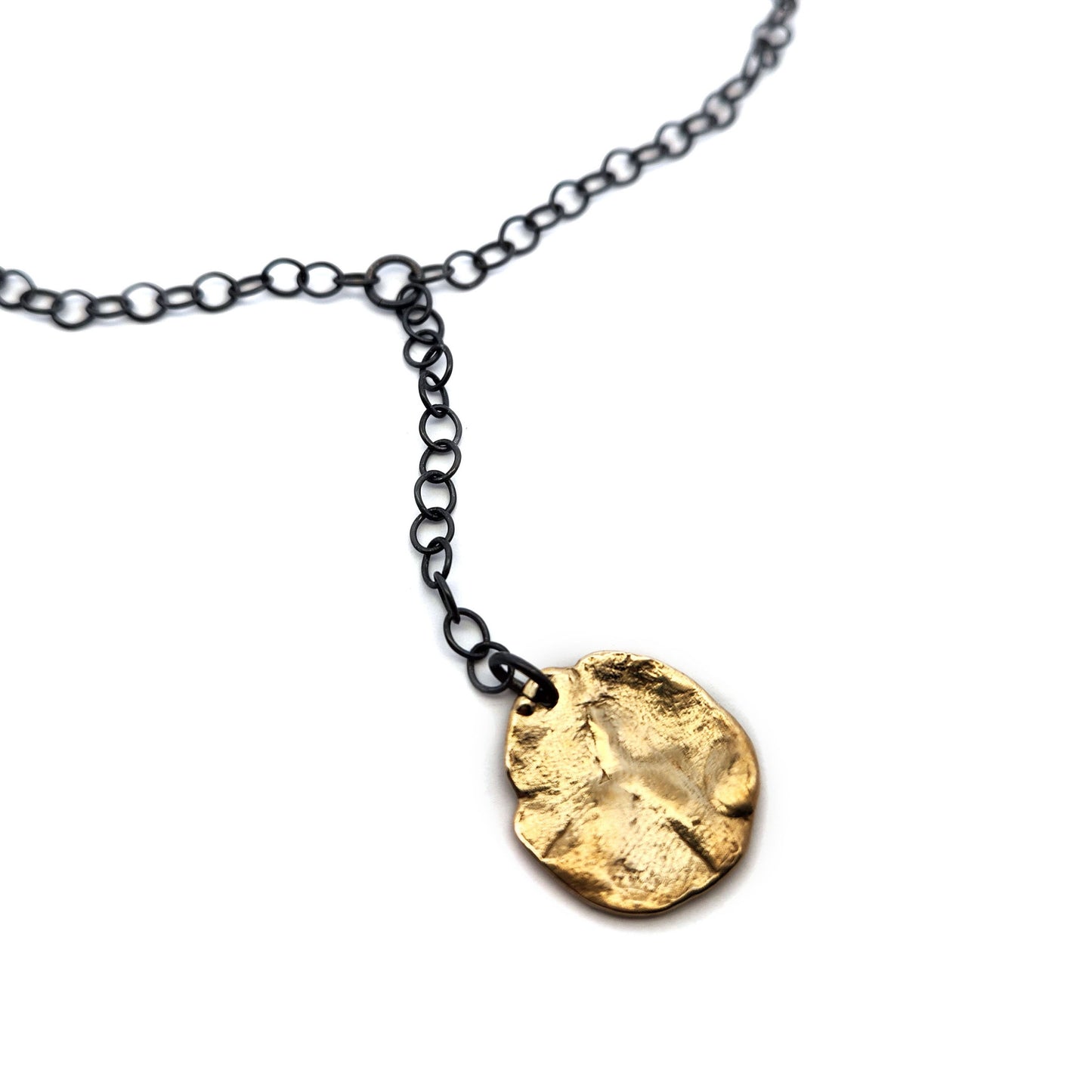 Brass Organic Coin Pendant
