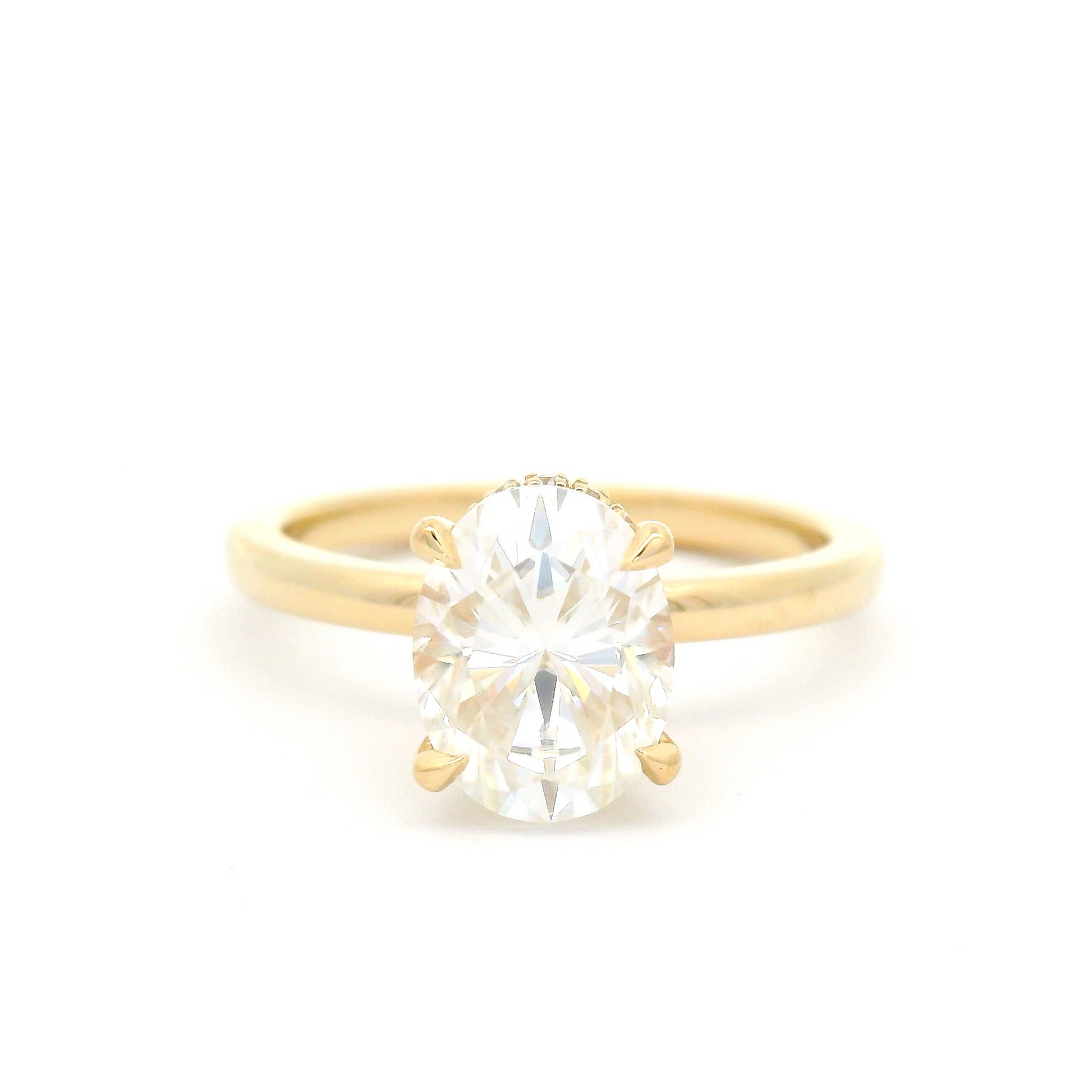 Moissanite and Hidden Halo Engagement Ring