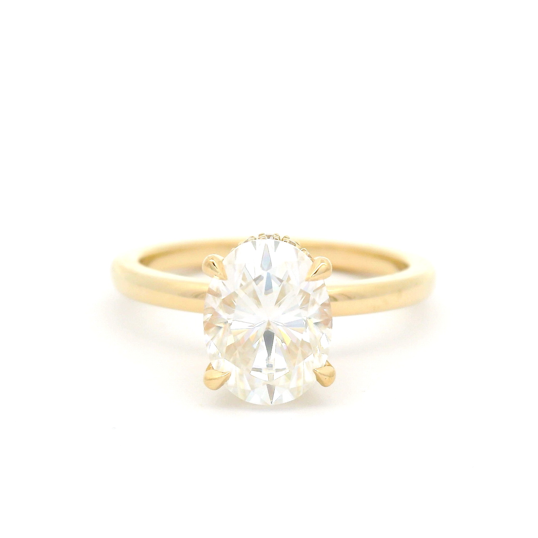 Moissanite and Hidden Halo Engagement Ring