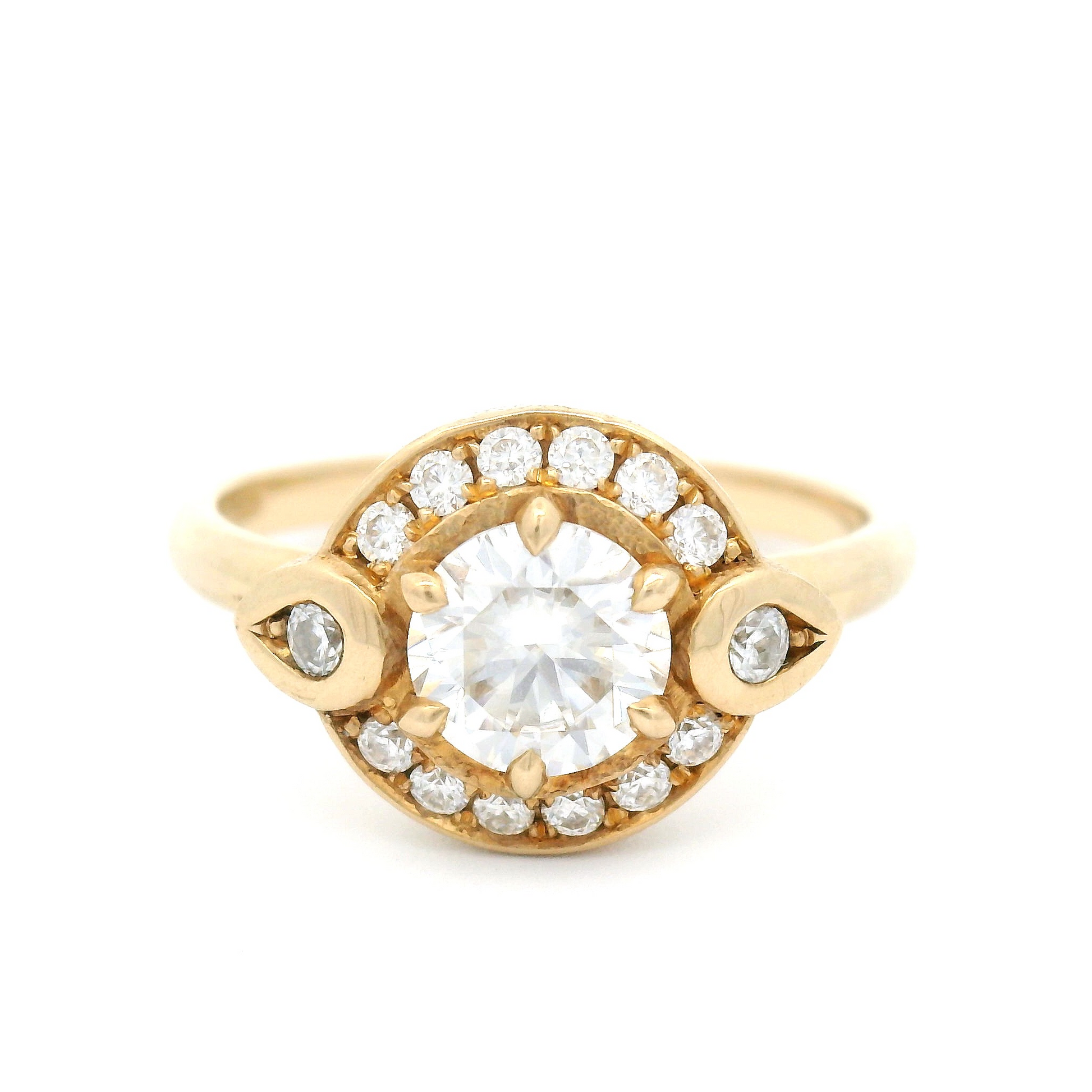 14k Yellow Moissanite Multi-Stone Ring