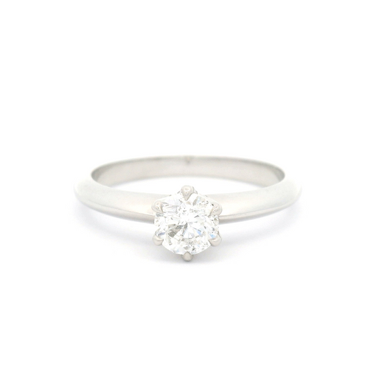 Classic 14k White Six Claw Solitaire with 0.53ct Diamond