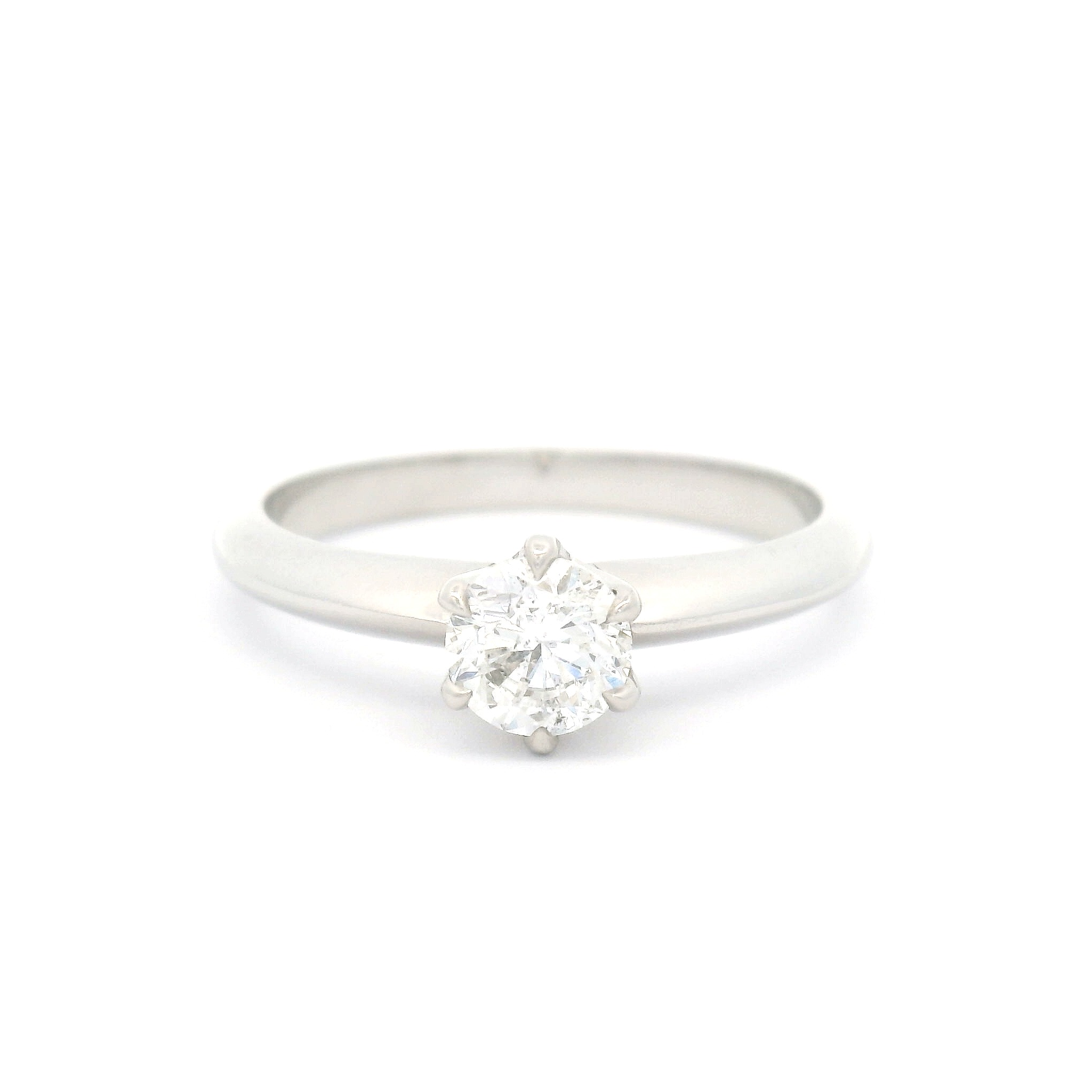 Classic 14k White Six Claw Solitaire with 0.53ct Diamond