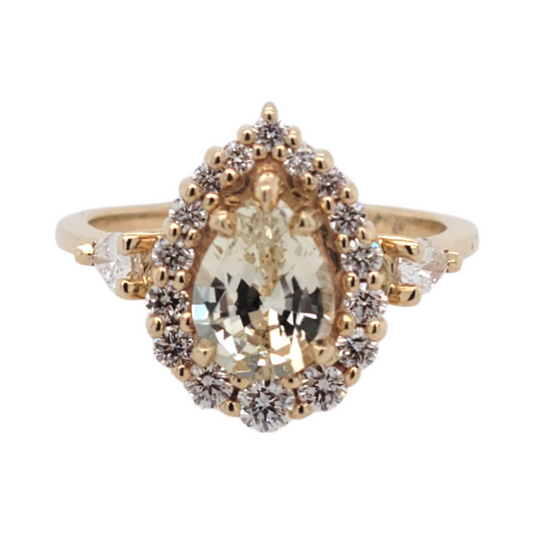 Yellow Pear Sapphire Ring