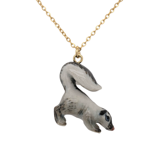Porcelain Skunk Pendant
