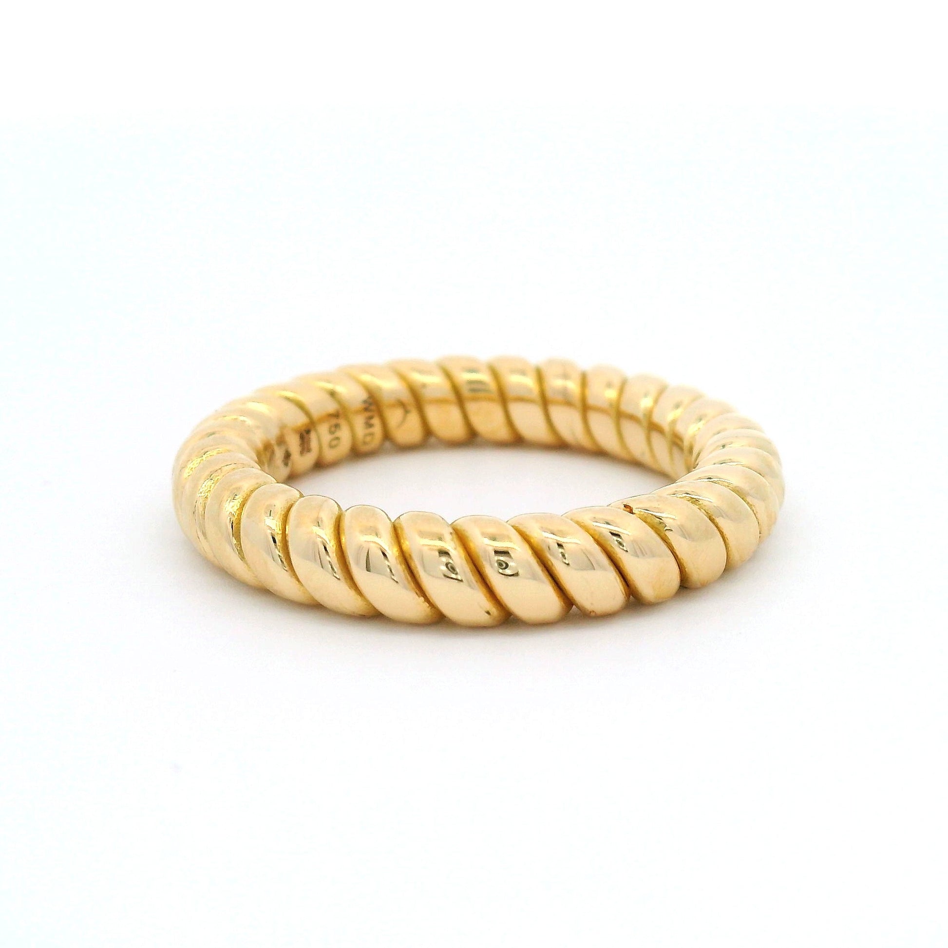 18k Yellow 4mm Round Twisted Wire Band