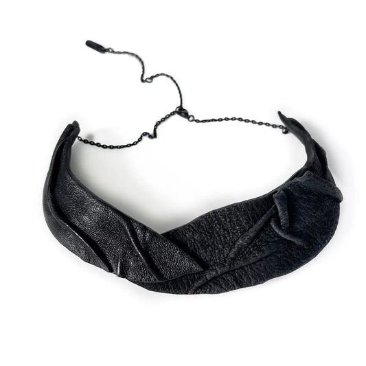 Sculptural Leather Necklace