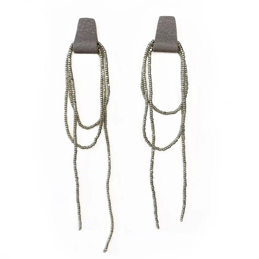 Bliss Beaded Dangle Leather Earrings
