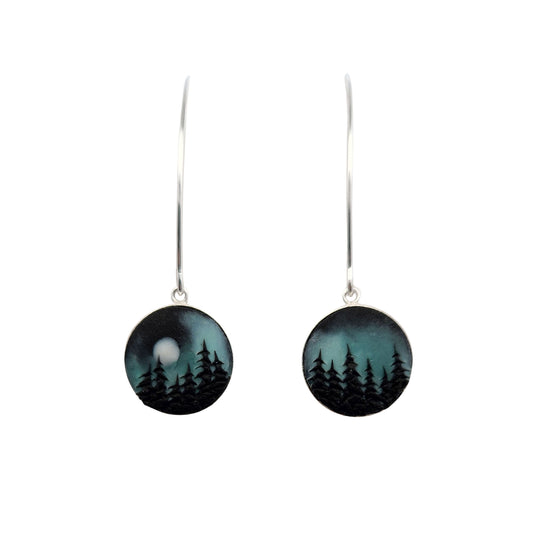 Handmade Polymer Northern Lights Hook Earrings