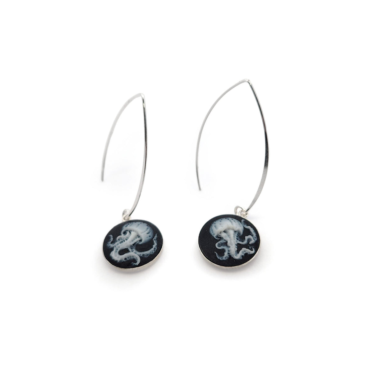 Handmade Polymer Jellyfish Hook Earrings