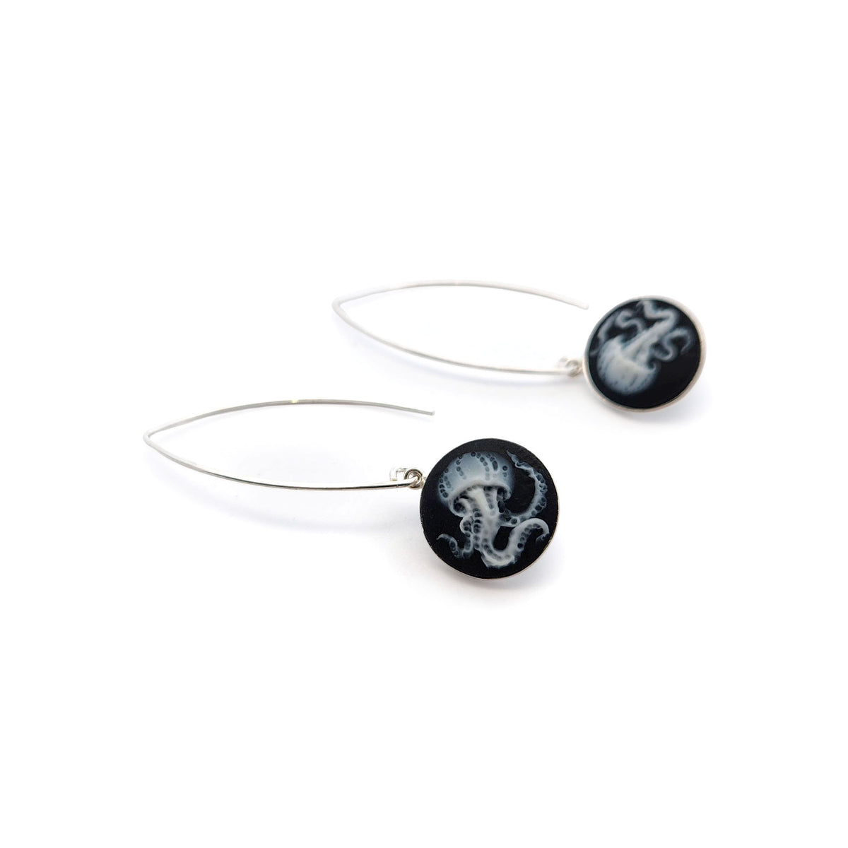 Handmade Polymer Jellyfish Hook Earrings