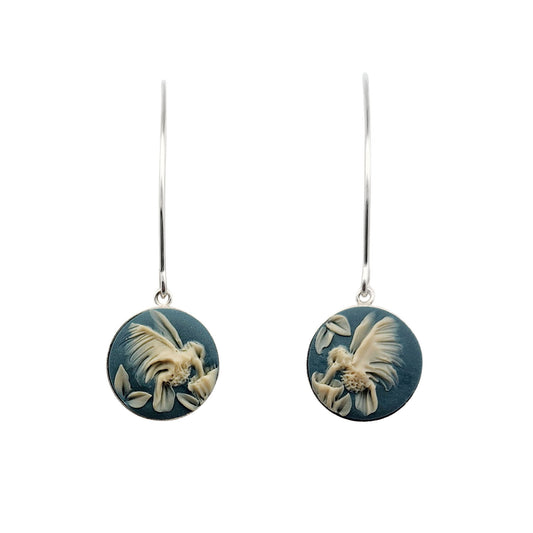 Handmade Polymer Hummingbird Hook Earrings